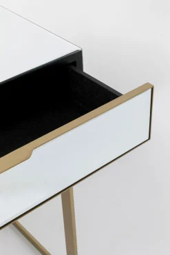 Outlet KARE Design Biurko lustrzane z szufladami glamour nogi złote 120x50 cm - KARE