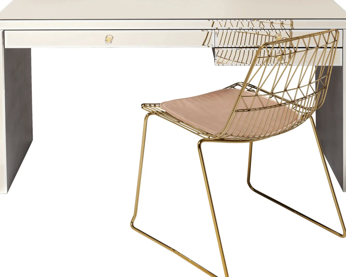 Online KARE Design Biurko Luxury Champagne 140x61 cm szampańskie - KARE