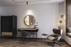 Clearance KARE Design Biurko Milano 140x58 cm ciemnobrązowe z kremowym blatem - KARE