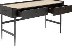 Clearance KARE Design Biurko Milano 140x58 cm ciemnobrązowe z kremowym blatem - KARE