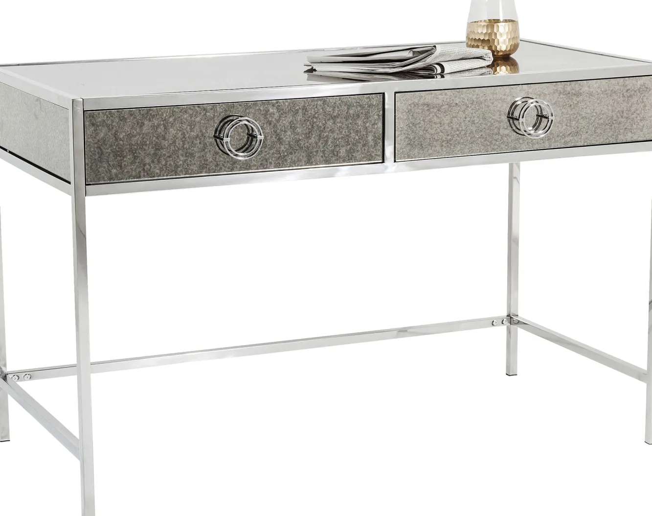 Fashion KARE Design Biurko Moonscape 120x60 cm srebrne - KARE