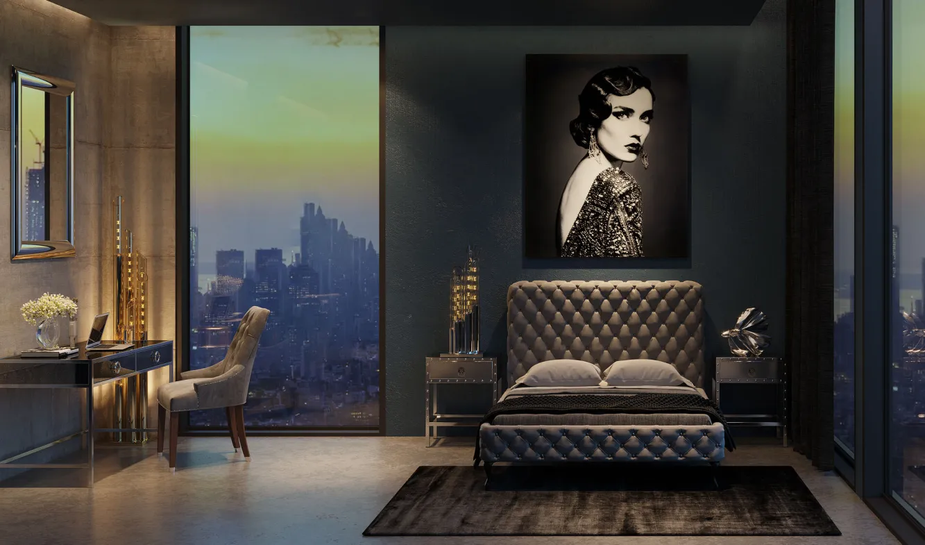 Fashion KARE Design Biurko Moonscape 120x60 cm srebrne - KARE