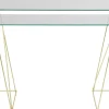Discount KARE Design Biurko Polar 135x65 cm szkło hartowane - nogi złote - KARE