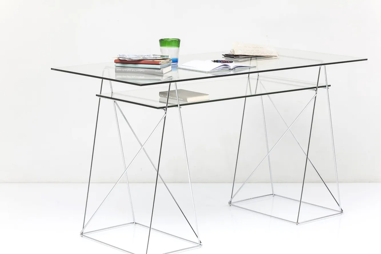 Fashion KARE Design Biurko Polar 135x65 cm transparentne blat 8 mm - KARE