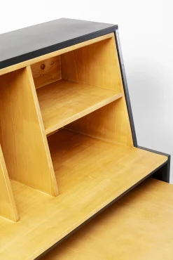 Fashion KARE Design Biurko składane z półkami drewno kauczukowe naturalne i stal czarna 106x117 cm - KARE