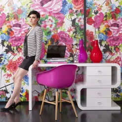 Discount KARE Design Biurko Snake z szufladami 150x70 cm białe - KARE