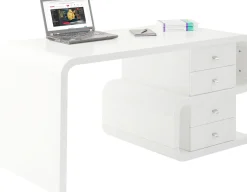 Discount KARE Design Biurko Snake z szufladami 150x70 cm białe - KARE