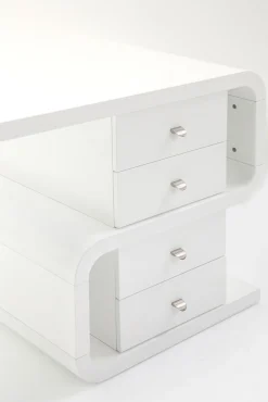 Discount KARE Design Biurko Snake z szufladami 150x70 cm białe - KARE