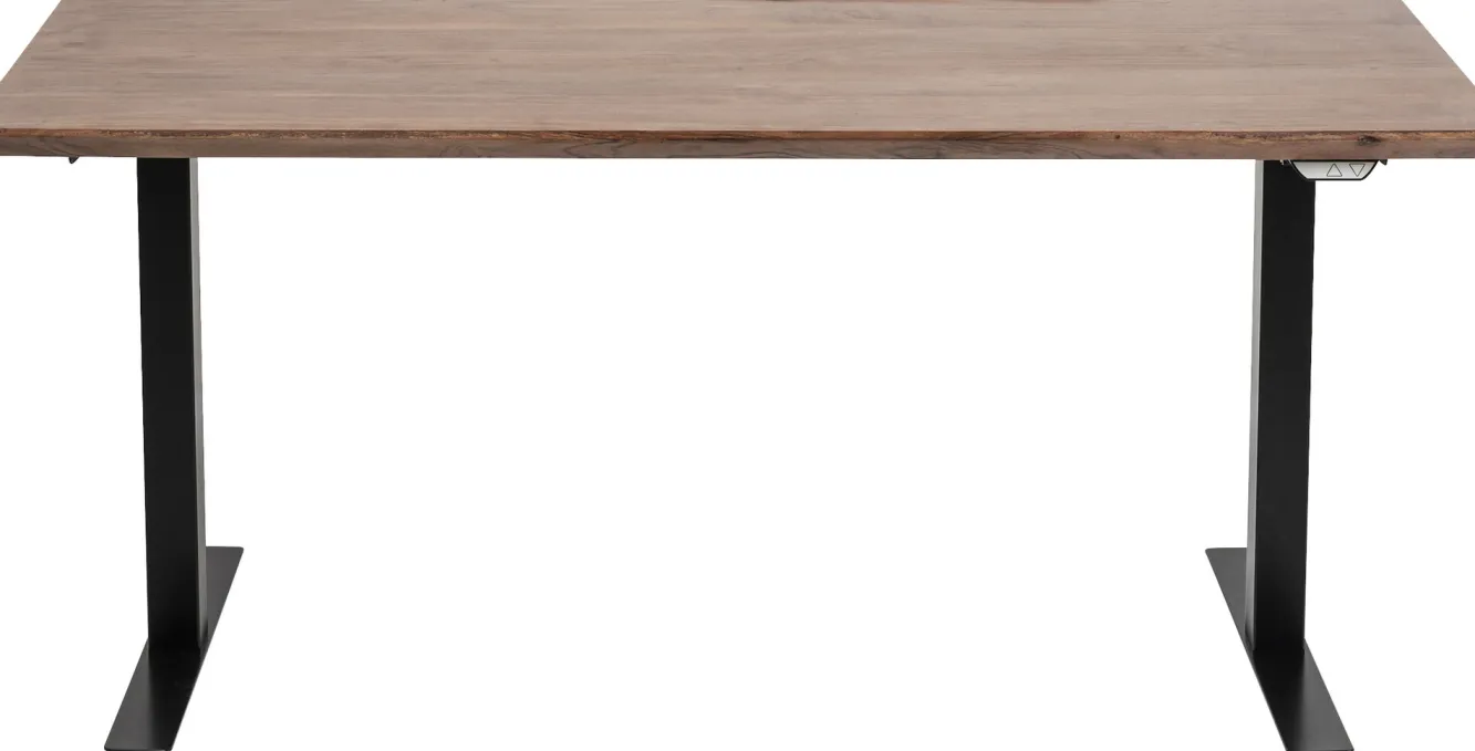 Discount KARE Design Biurko z elek. regulacją wysokości Symphony 160x80 cm brązowe - nogi czarne - KARE