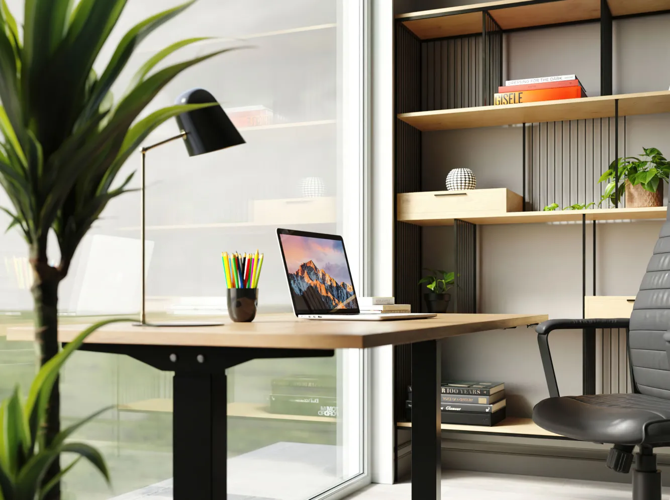 Fashion KARE Design Biurko z elek. regulacją wysokości Jackie 160x80 cm dąb - KARE