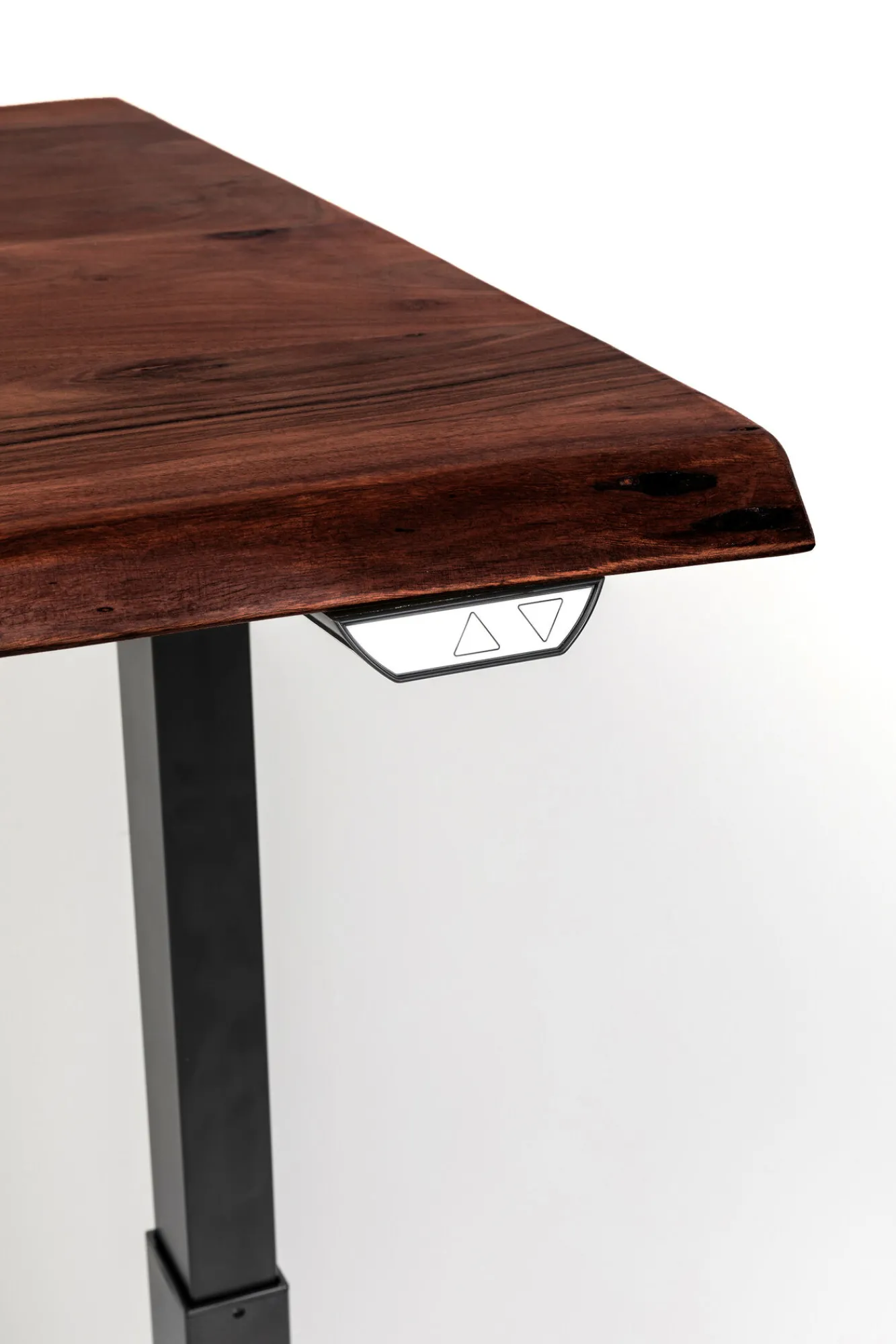 Outlet KARE Design Biurko z elek. regulacją wysokości Harmony 180x90 cm akacja brązowe - nogi czarne - KARE