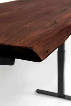 Outlet KARE Design Biurko z elek. regulacją wysokości Harmony 180x90 cm akacja brązowe - nogi czarne - KARE