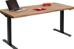 Sale KARE Design Biurko z elek. regulacją wysokości Harmony 160x80 cm akacja - nogi czarne - KARE