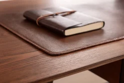 Online KARE Design Biurko z szufladą brązowe MDF 153x71 cm skóra naturalna - KARE