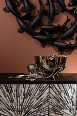 New KARE Design Cooler do butelek Octopus 46x26 cm srebrny - KARE