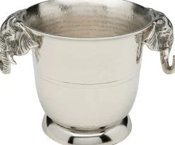 Hot KARE Design Cooler do wina lub szampana srebrny z aluminium motyw słonia 4,5 L - KARE