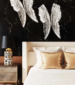 Clearance KARE Design Dekoracja ścienna Angel Wings 61x106 cm srebrna - KARE