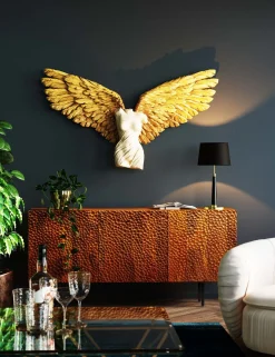 Discount KARE Design Dekoracja ścienna anioł stróż złote skrzydła kobieta 124x71 cm - KARE