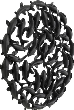 Best KARE Design Dekoracja ścienna czarna ryba Koi włókno szklane Ø160 cm - KARE