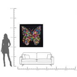 Outlet KARE Design Dekoracja ścienna Farfalla 120x120 cm kolorowa - KARE