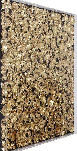 Outlet KARE Design Dekoracja ścienna Gold Leaf 120x120 cm złota - KARE