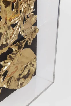 Outlet KARE Design Dekoracja ścienna Gold Leaf 120x120 cm złota - KARE