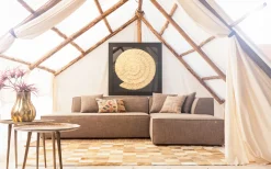 Fashion KARE Design Dekoracja ścienna Golden Snail 120x120 cm czarno-złota - KARE