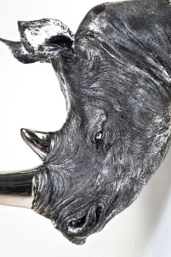 New KARE Design Dekoracja ścienna Head Rhino Antique 44x53 cm srebrno-szara - KARE