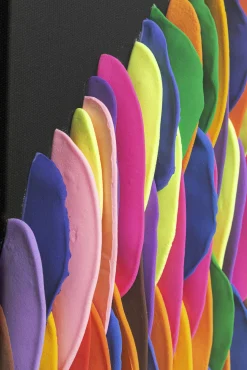 Outlet KARE Design Dekoracja ścienna kolorowa terakota rama czarna 80x80 cm - KARE