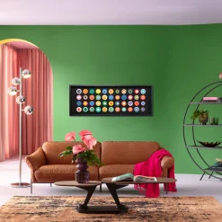 New KARE Design Dekoracja ścienna kolorowa terakota rama czarna 160x60 cm - KARE