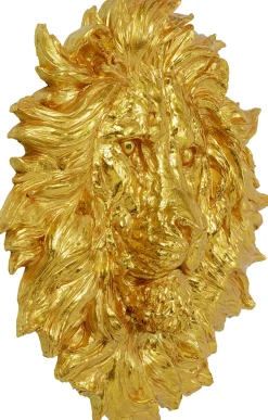 Fashion KARE Design Dekoracja ścienna Lion Head 90x100 cm złota - KARE