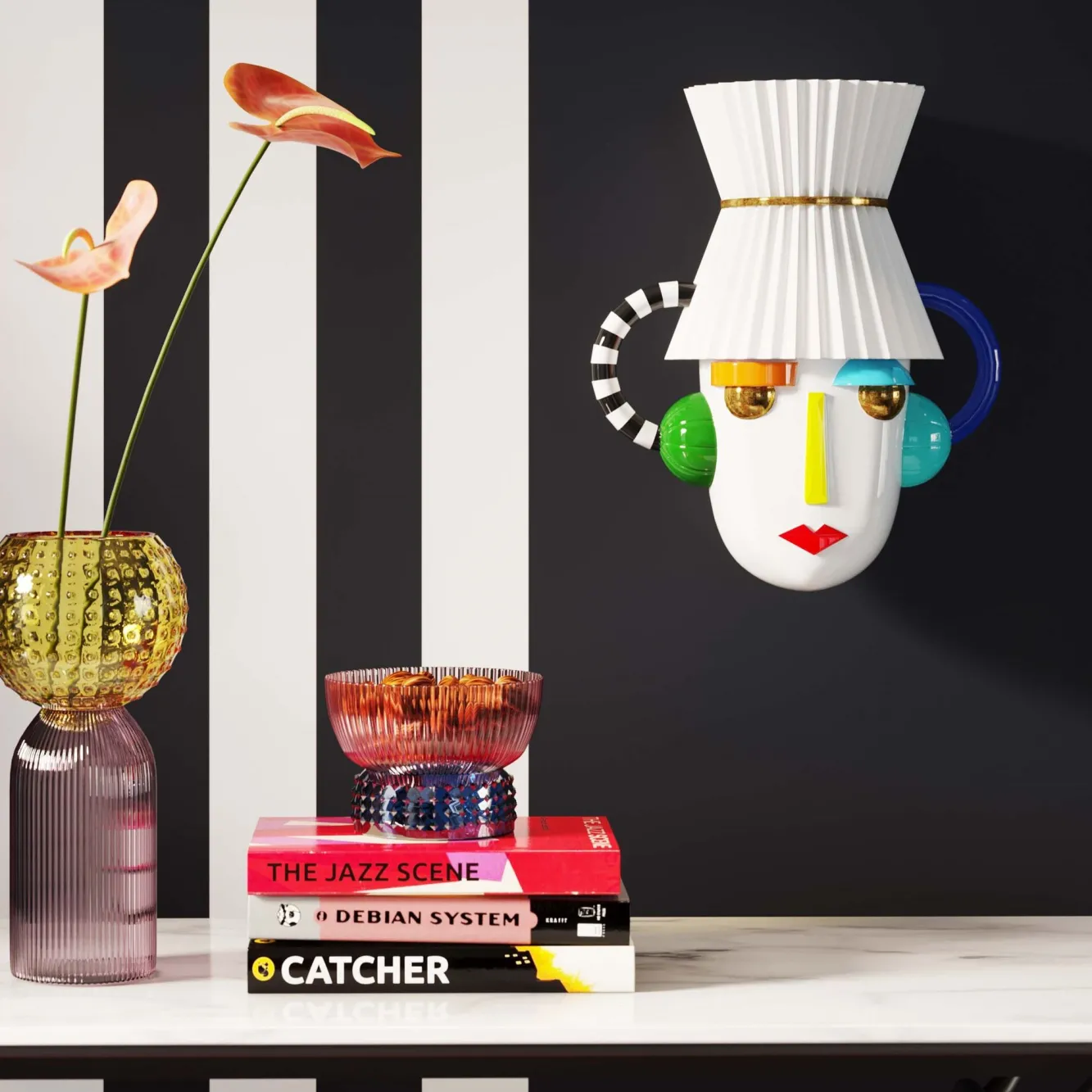 Clearance KARE Design Dekoracja ścienna Mesquerade 37x41 cm biała - KARE