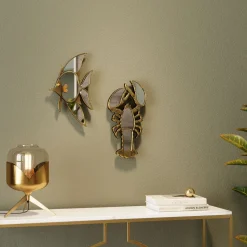 Best KARE Design Dekoracja ścienna Pisces 24x39 cm złota postarzana - lustrzana - KARE