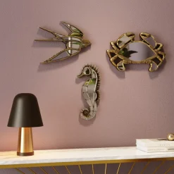 Outlet KARE Design Dekoracja ścienna Swallow 39x31 cm złota postarzana - lustrzana - KARE