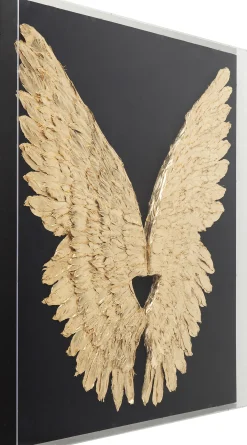 Best KARE Design Dekoracja ścienna Wings 120x120 cm złoto-czarna - KARE