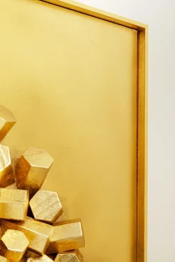 Clearance KARE Design Dekoracja ścienna złota drewniana ręczne wykonanie 120x120 cm - KARE