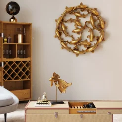 Fashion KARE Design Dekoracja ścienna złota ryba Koi włókno szklane Ø102 cm - KARE