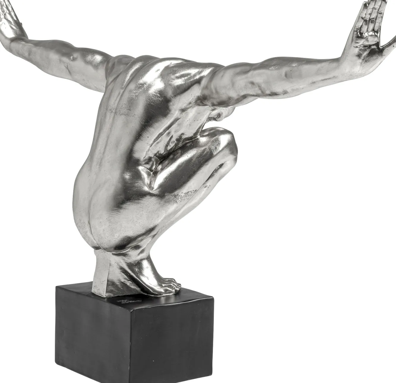 Sale KARE Design Dekoracja stojąca Athlete XL 100x64 cm srebrna - KARE