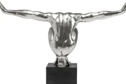 Sale KARE Design Dekoracja stojąca Athlete XL 100x64 cm srebrna - KARE