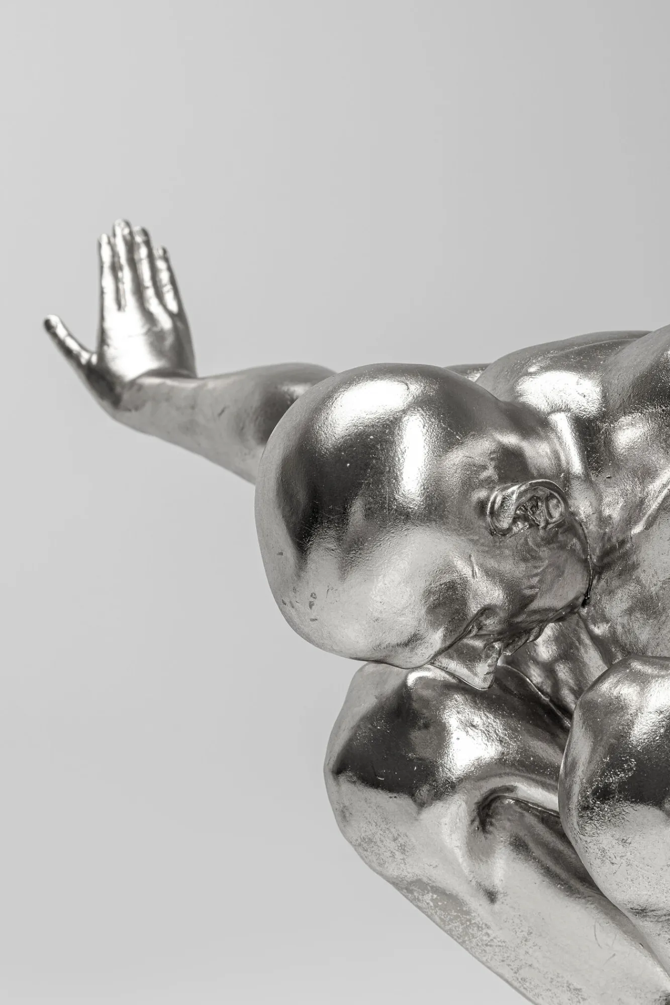 Sale KARE Design Dekoracja stojąca Athlete XL 100x64 cm srebrna - KARE