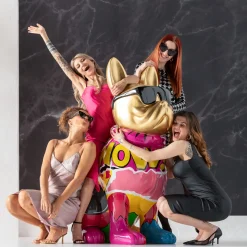 Clearance KARE Design Dekoracja stojąca duży kolorowy pies 102x152 cm - KARE