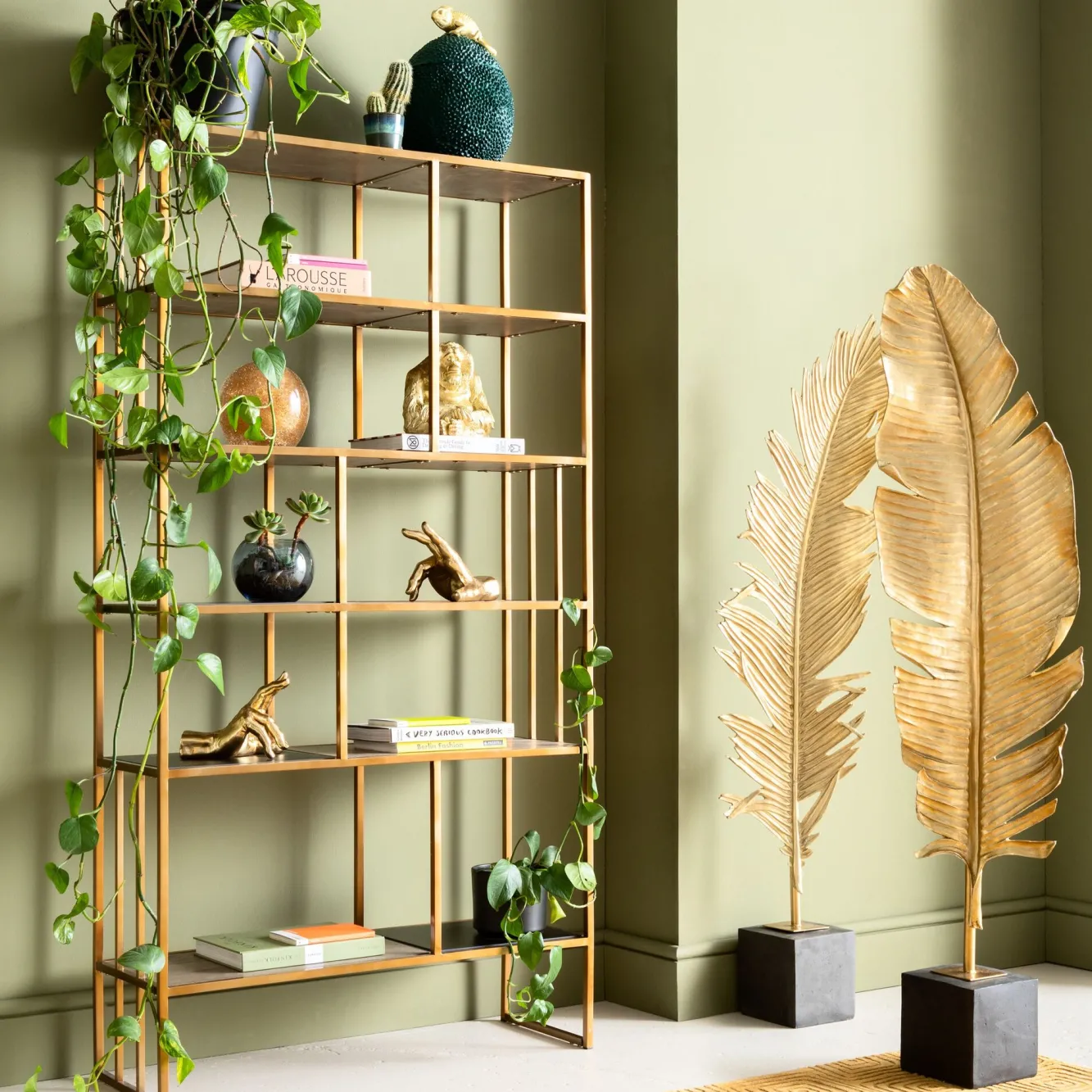 Discount KARE Design Dekoracja stojąca Feather One 36x147 cm złota - KARE