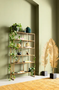 Discount KARE Design Dekoracja stojąca Feather One 36x147 cm złota - KARE