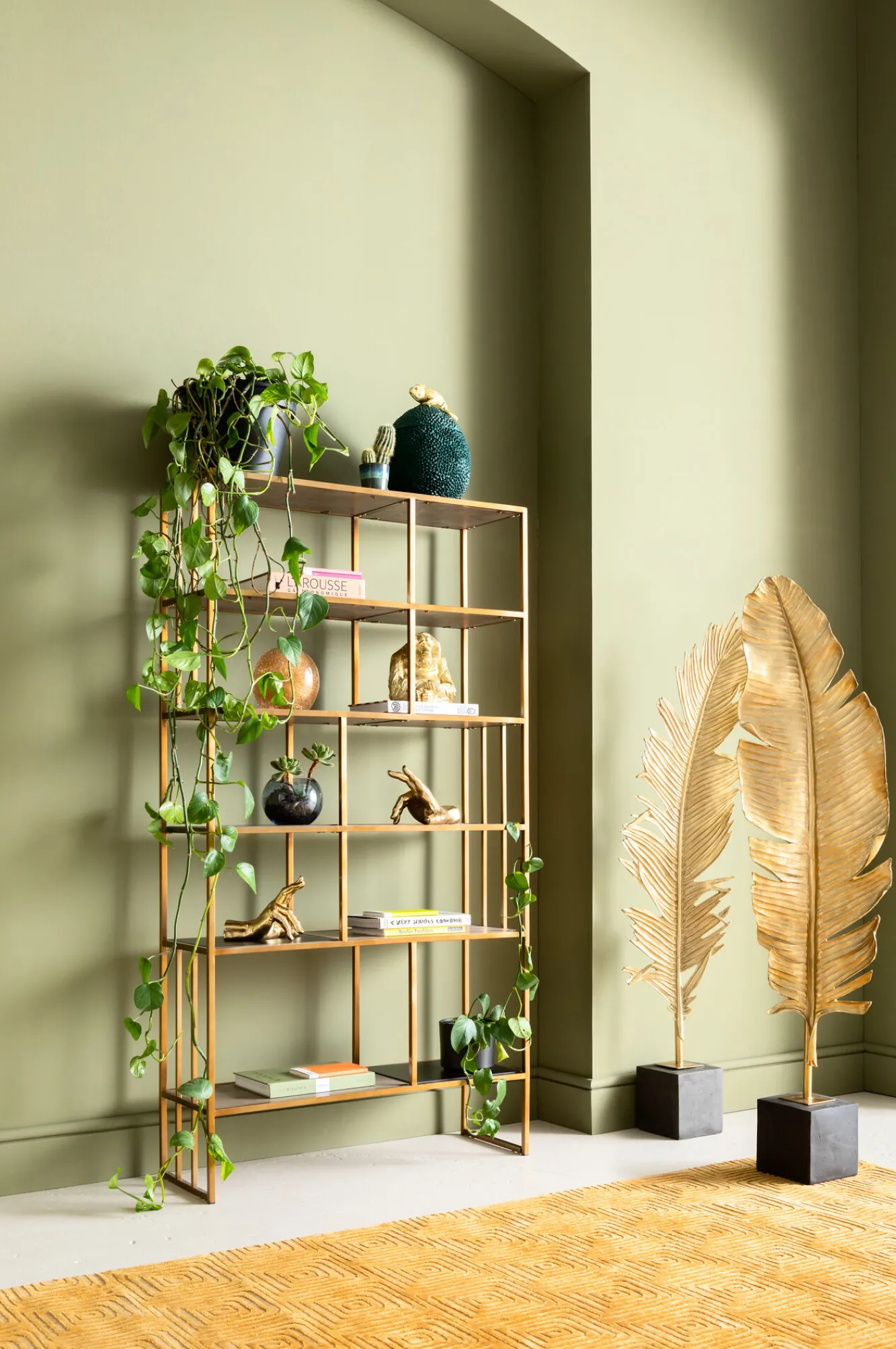 Discount KARE Design Dekoracja stojąca Feather One 36x147 cm złota - KARE