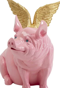 Outlet KARE Design Dekoracja stojąca Flying Pig różowa 79cm - KARE