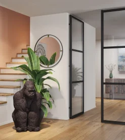 Sale KARE Design Dekoracja stojąca Gorilla Front 90x107 cm czarna - KARE