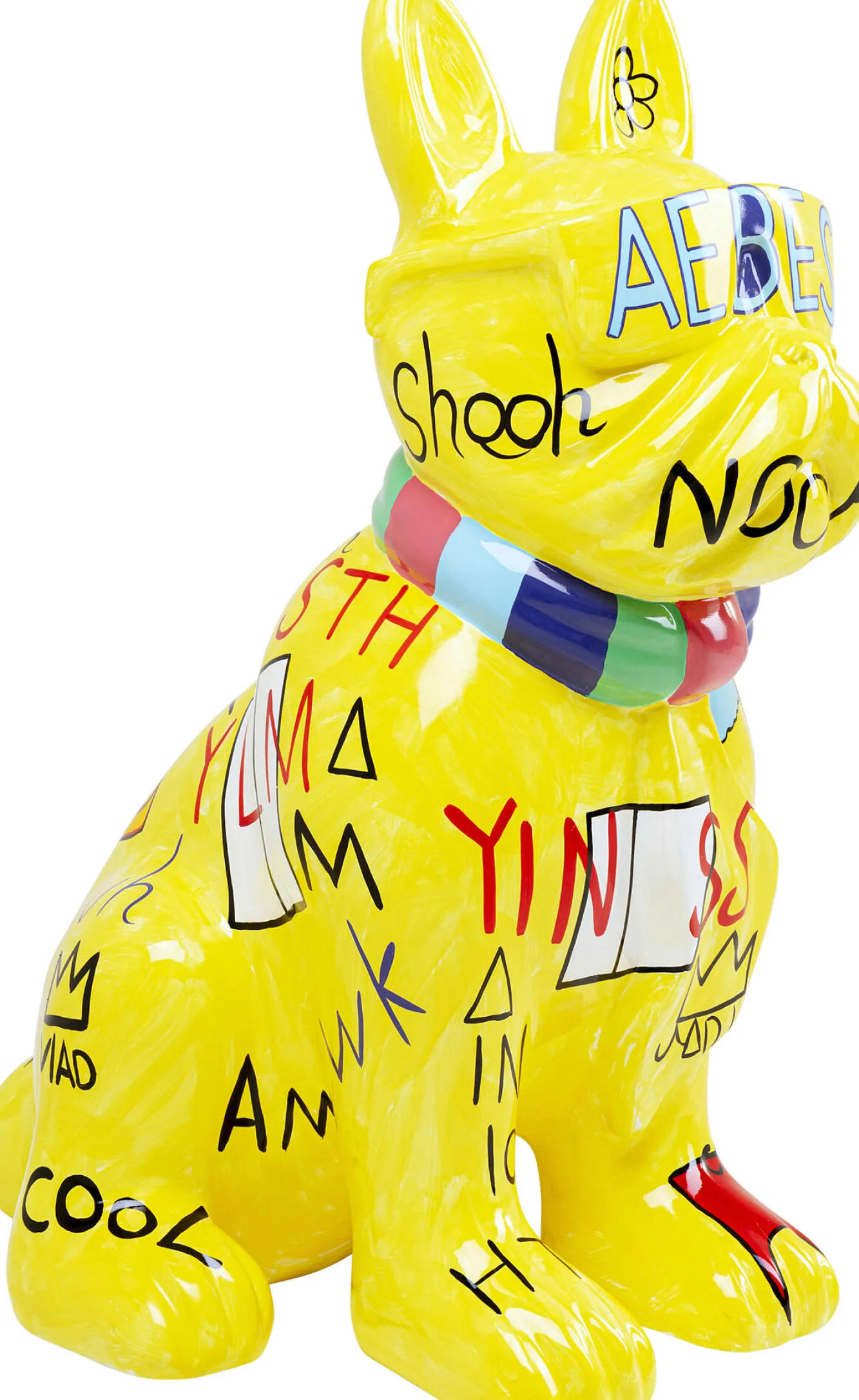 New KARE Design Dekoracja stojąca Graffiti Dog żółta 122cm - KARE