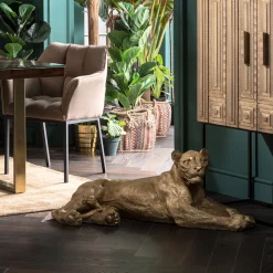 Online KARE Design Dekoracja stojąca Lion 113x40 cm złota - KARE