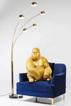 Discount KARE Design Dekoracja stojąca Monkey Gorilla Side XL 60x76 cm złota - KARE