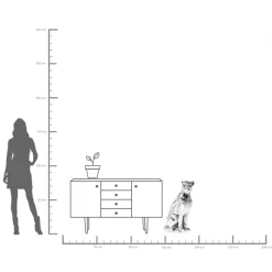 Best KARE Design Dekoracja stojąca Sitting Cat 43x82 cm srebrna - KARE